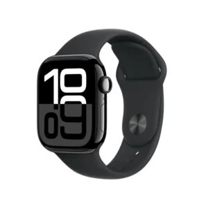 Alternative view of Apple Watch Series 10 GPS 46mm Jet Black Aluminium Case with Black Sport Band - M/L