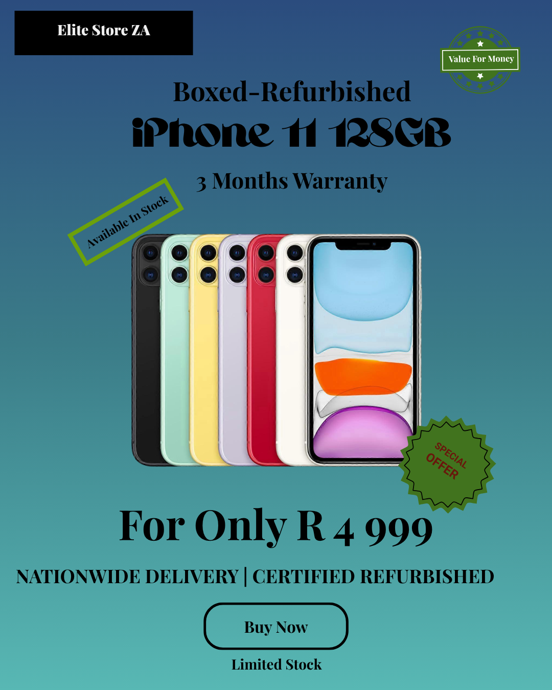 Apple iPhone 11| 128GB Balck-Refurbished - Image 5